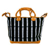 Corte Maletta Black White Ikat Stripe
