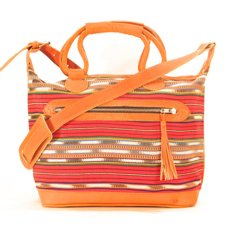 Solola Maletta Red + Ikat Stripe Tan