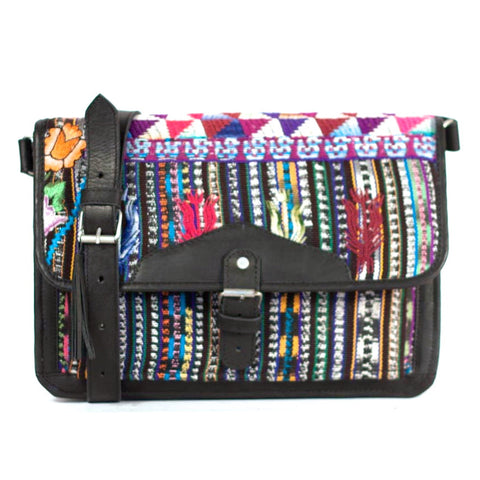 Solola Escuela Satchel Black + Rich Brocade